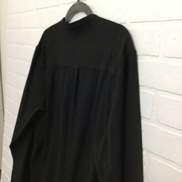 THE Melange black men’s long sleeves button down shirt mandarin collar L… - Picture 5 of 11